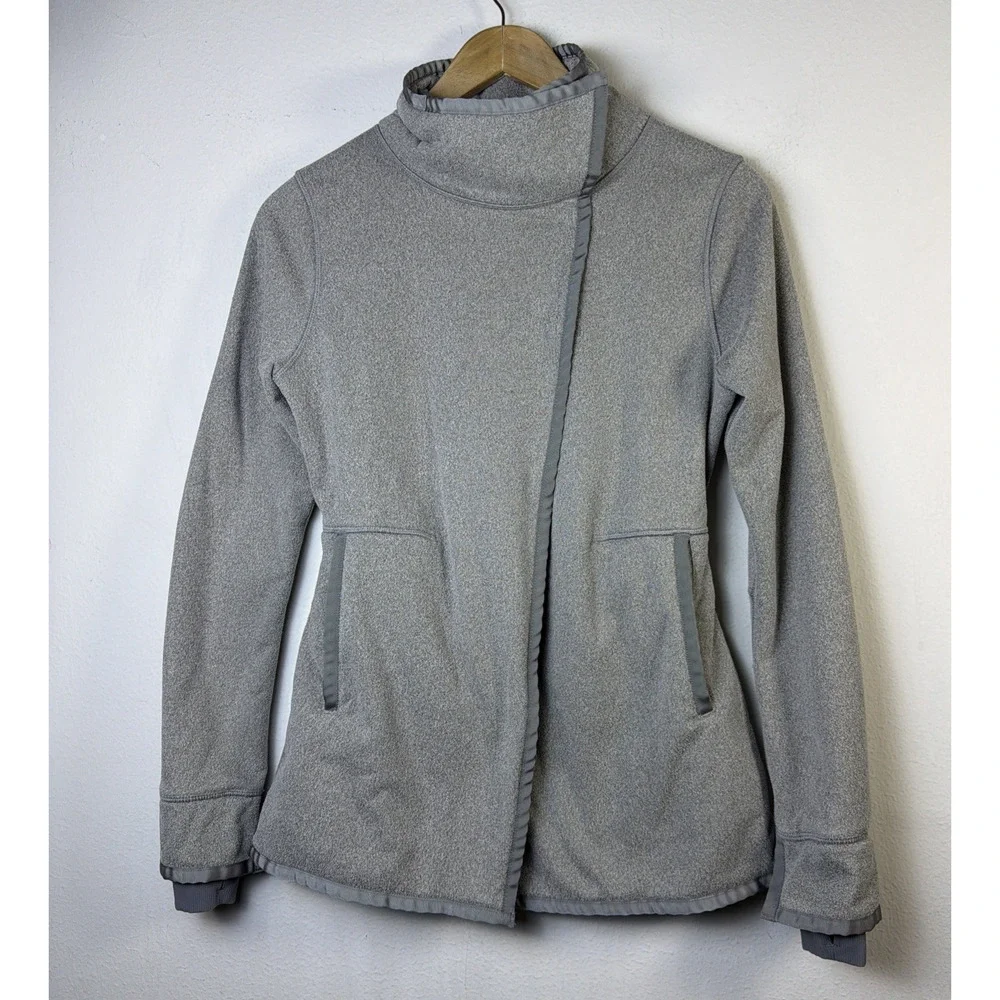 Ivivva Lululemon Fleece Jacket Girls 14 coat athletica athleisure gray snap